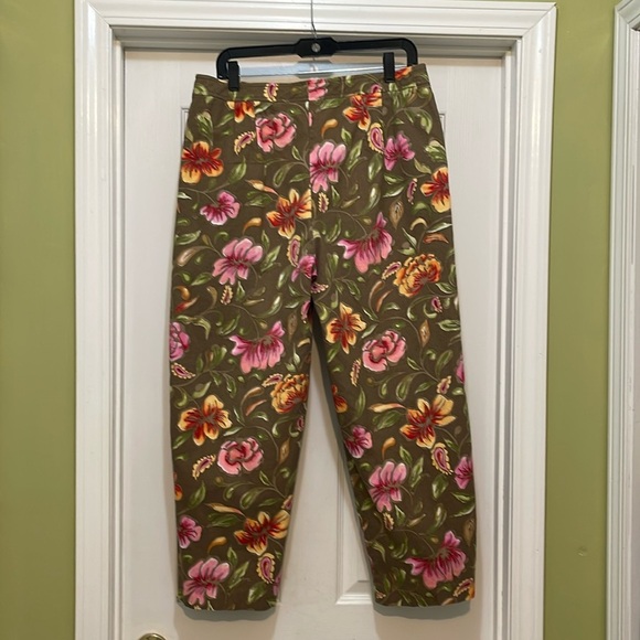 Talbots - floral cropped pants - size 14 - Picture 1 of 5